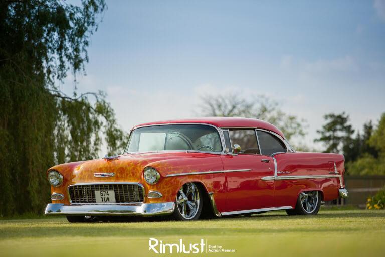 Chevrolet in cherry red colour on display