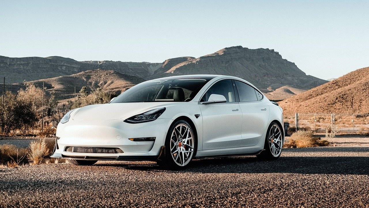 Tesla Model S landscape autopilot car